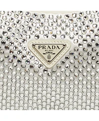Pre-Owned Prada Women's Crystal-Embellished Satin Shoulder Bag