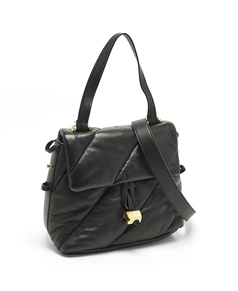 Pre-Owned Off-White Nailed Quilted Leather Top Handle Bag