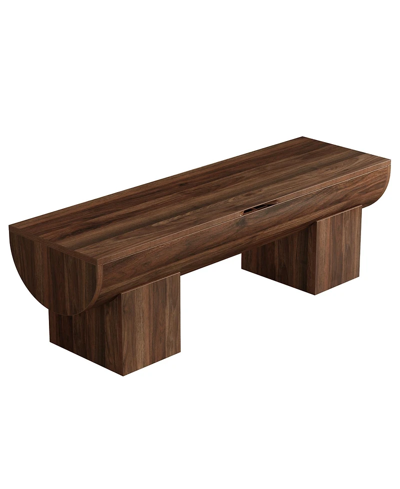Tribesigns Storage Bench with Safety Hinges, 55''Farmhouse Shoe