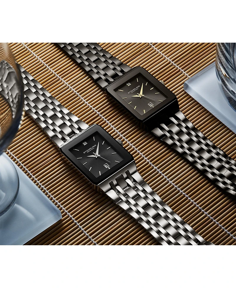 Stuhrling 4084 Modern Rectangular Bracelet Watch