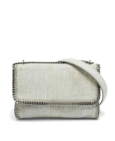 Pre-Owned Stella Mccartney Falabella Woven Raffia Flap Shoulder Bag