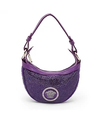 Pre-Owned Versace Women's Repeat Crystal-Embellished Mini Hobo Bag