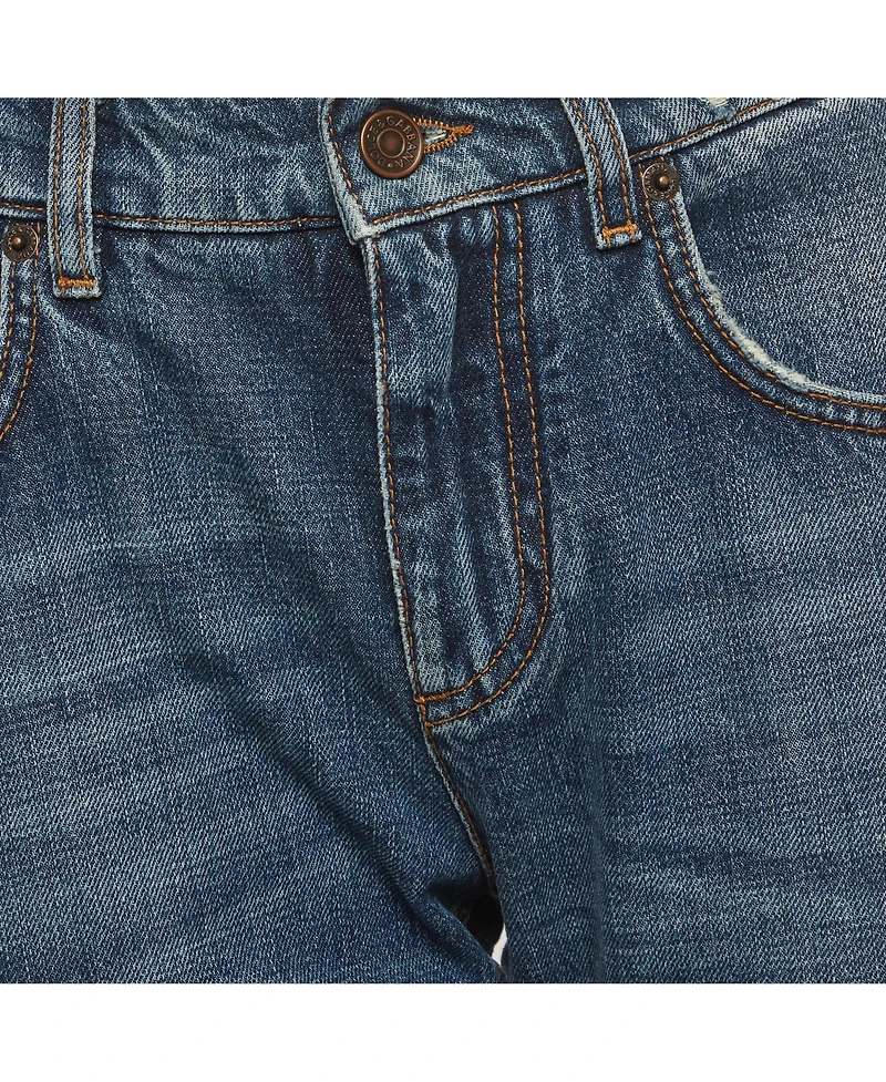 Pre-Owned Dolce & Gabbana Women's Baroque Heart Straight-Leg Mid-Rise Jeans