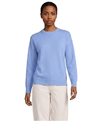 Lands' End Women's Drifter Drop-Shoulder Striped Crew Neck Sweater