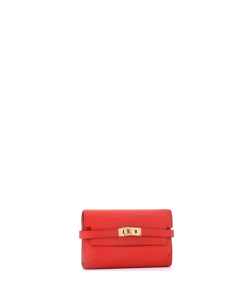 Pre-Owned Hermes Medium Kelly Trifold Wallet Chevre Mysore