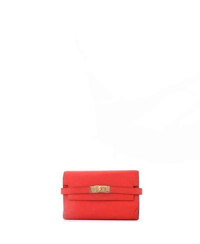 Pre-Owned Hermes Medium Kelly Trifold Wallet Chevre Mysore