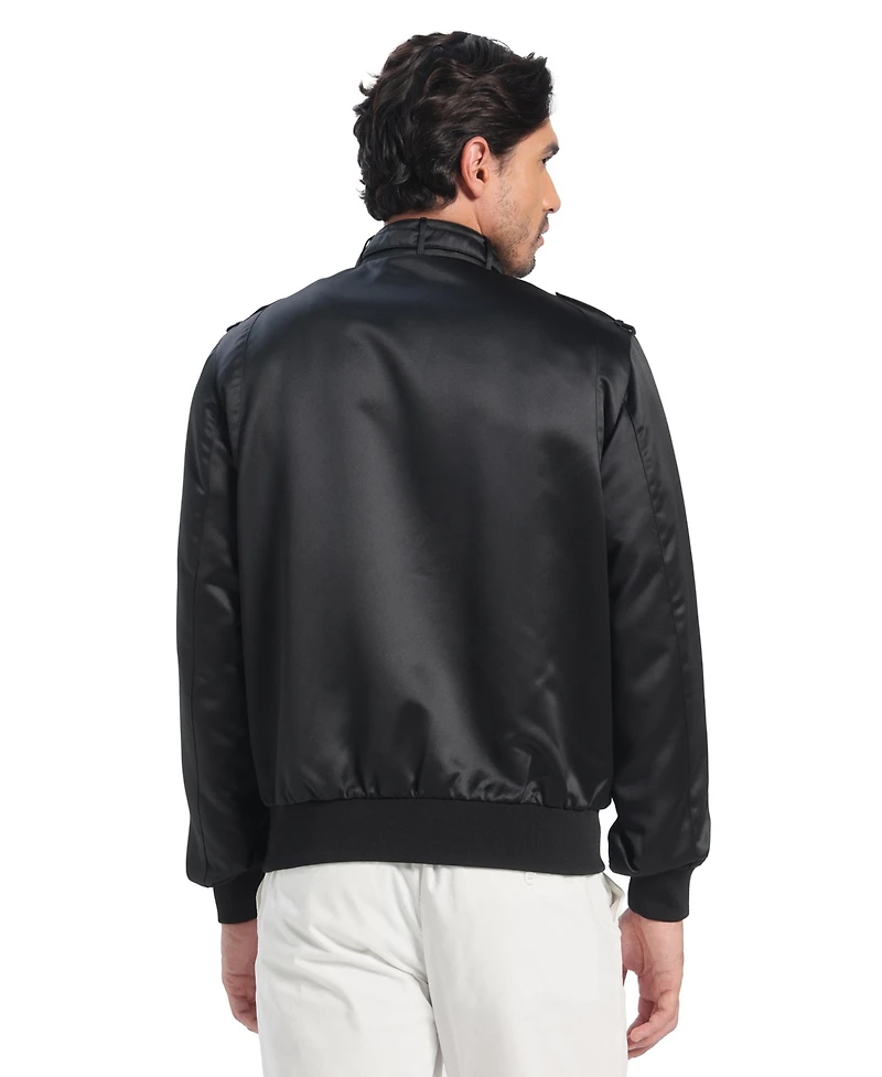 Members Only Men's Classic Satin Iconic Racer Jacket