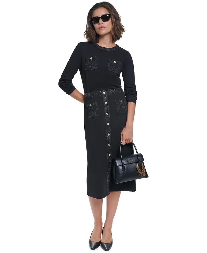 Karl Lagerfeld Paris Women's Midi Pencil Skirt