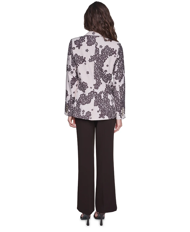 Karl Lagerfeld Paris Women's Floral-Print Lace Blazer