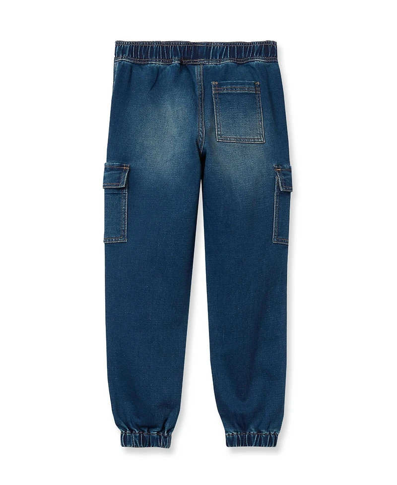 Lands' End Boys Iron Knee Knit Denim Jogger