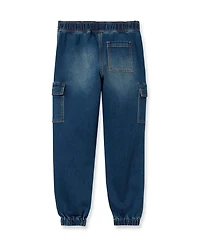 Lands' End Boys Iron Knee Knit Denim Jogger