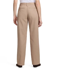 Lands' End Women's Chino Mid Rise Pleated Relaxed Straight Leg Pants