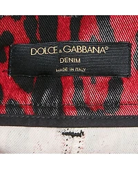 Pre-Owned Dolce & Gabbana Women's Leopard Print Cotton Drill Jeans