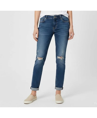 Pre-Owned Dolce & Gabbana Women's Denim Distressed Slim Fit Jeans