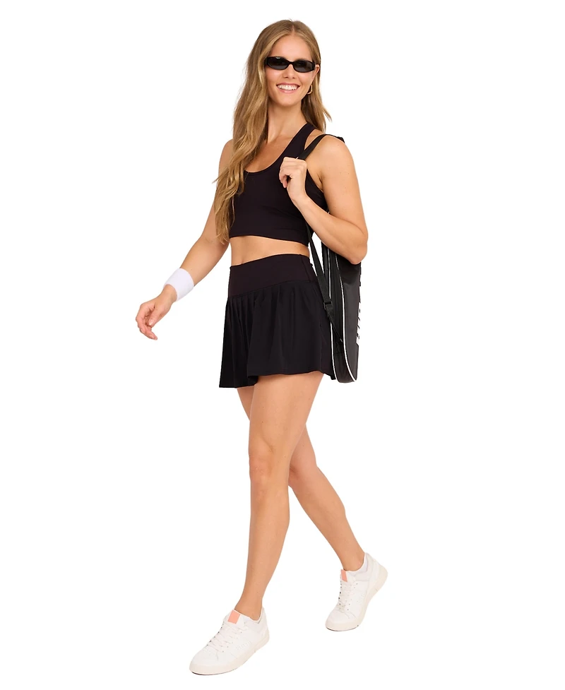 G Lifestyle Clothing Women's High-Waisted Pleated Skort