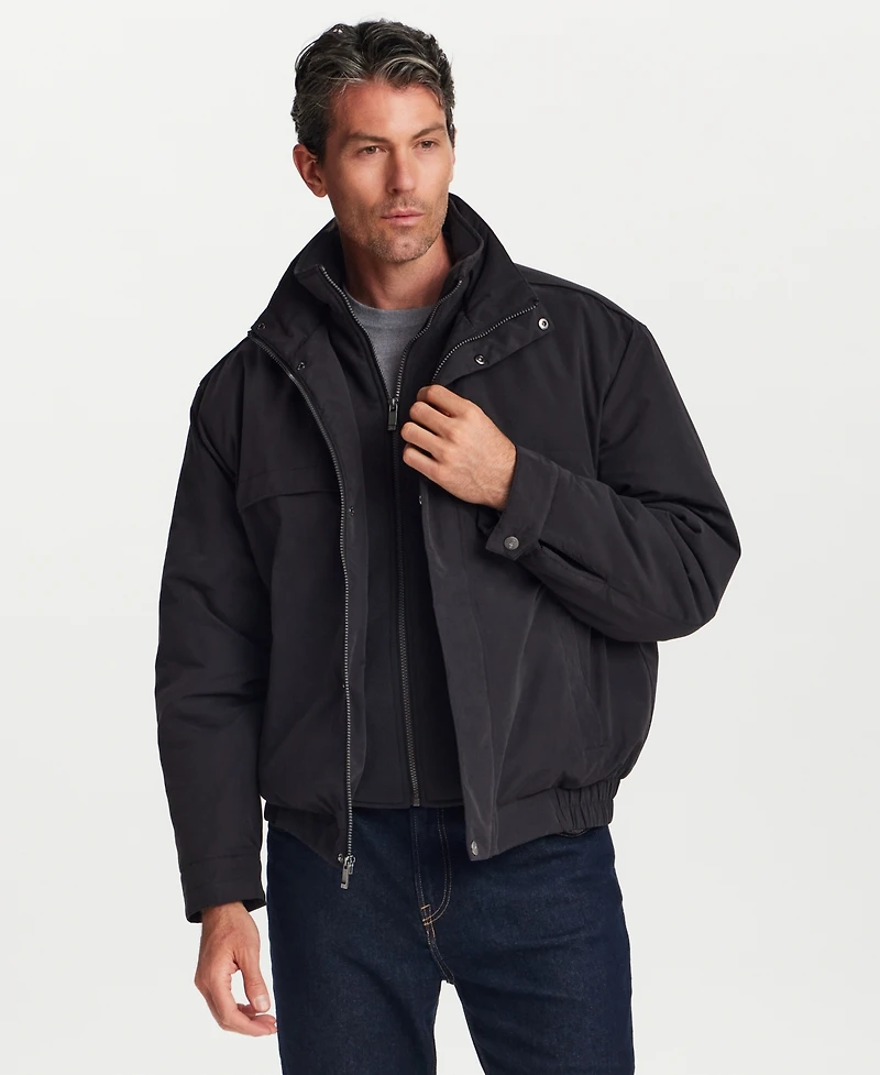 Weatherproof Men's Microfiber Fleece-Lined Bib Front Bomber Jacket