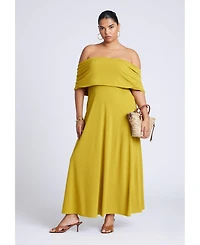 Eloquii Women's Plus Off The Shoulder Maxi Dress