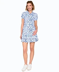 G Lifestyle Clothing Women's Golf Hand-Painted Puffy Short-Sleeve Polo Shirt