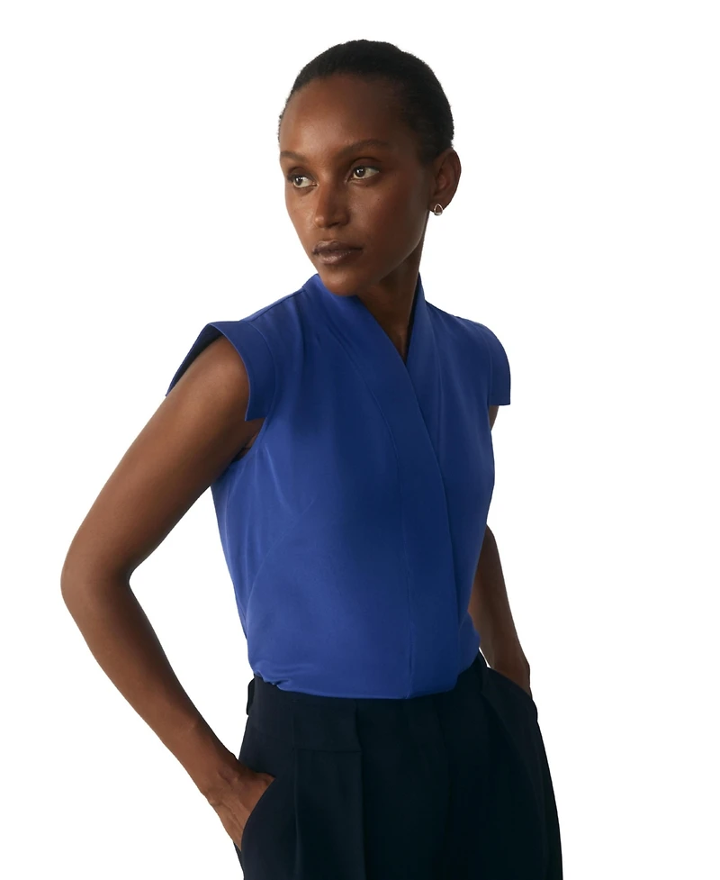 The Fold Women's Bowery Stretch Silk Blouse