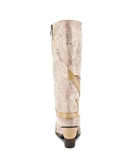 L'Artiste Women's Spring Step Malagie-Croco Tall Boot with Genuine Leather
