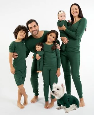 Leveret Matching Family Solid Dark Green Cotton Pajamas