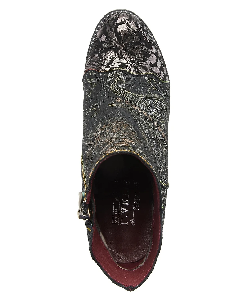 L'Artiste Womens Spring Step Smokinhot Women's Booties with Floral Embroidery