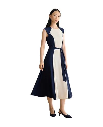 Hobbs London Women's Andrea Colour Block Midi Dress