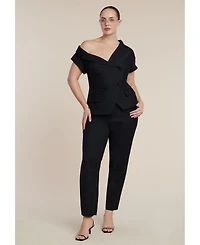 Eloquii Women's Plus Petite Kady Fit Double-Weave Pant