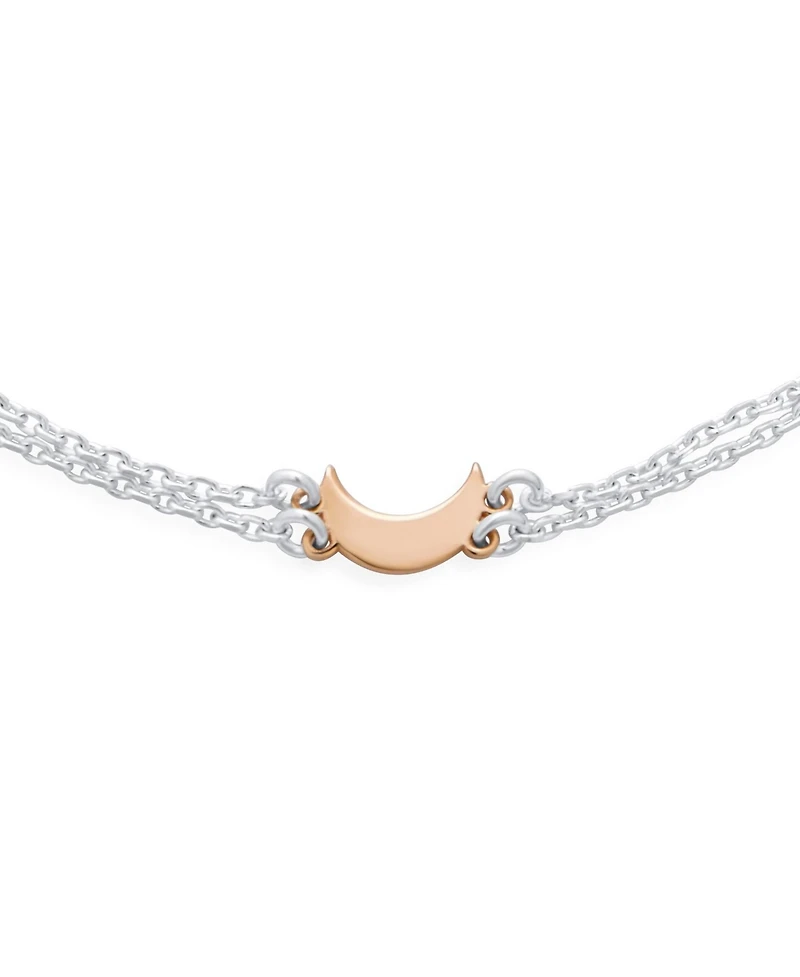 Bling Jewelry Double Chain Moon Stars Anklet Ankle Bracelet Rose Gold Sterling Silver