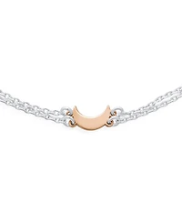 Bling Jewelry Double Chain Moon Stars Anklet Ankle Bracelet Rose Gold Sterling Silver
