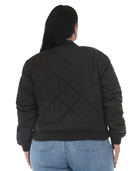 White Mark Plus Women's Quilted-Lightweight Bomber Jacket