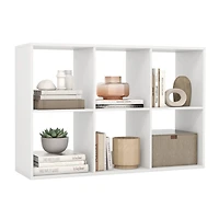 Sugift 6-Cube Bookshelf with Back Guardrail for Living Room