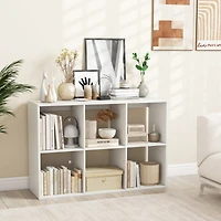 Sugift 6-Cube Bookshelf with Back Guardrail for Living Room