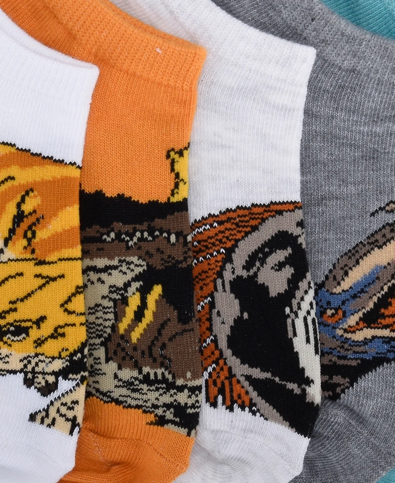 Planet Sox Boys' 4-20 Jurassic No Show Socks, 6-Pack