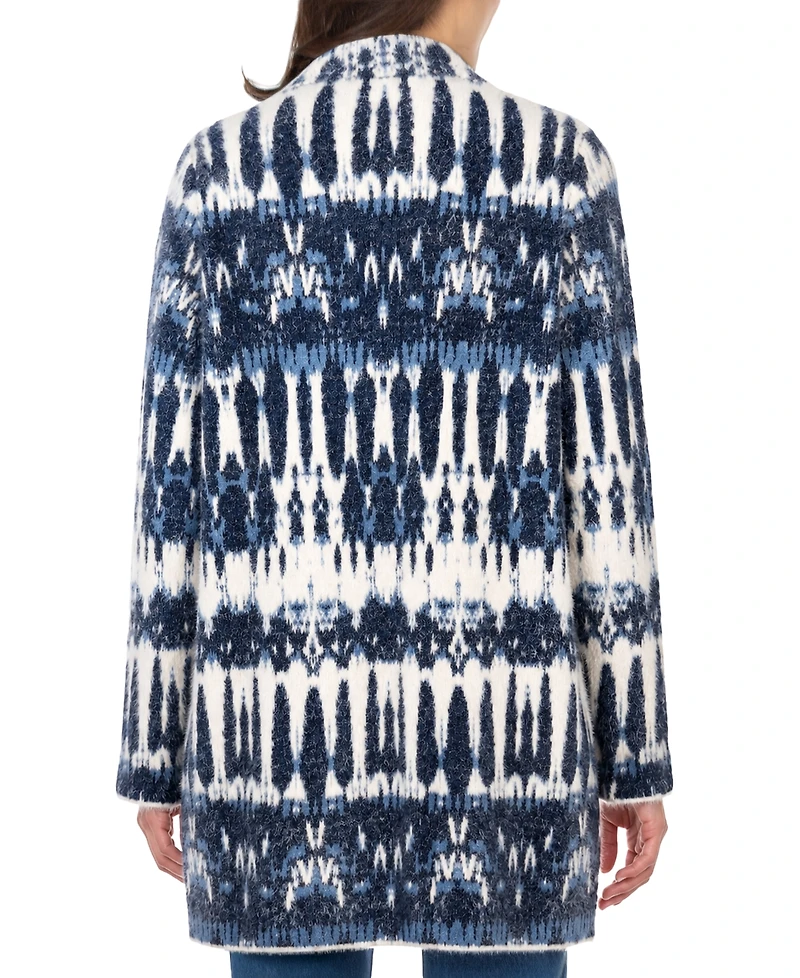 Liverpool Los Angeles Women's Open-Front Ikat Jacquard Sweater Coat
