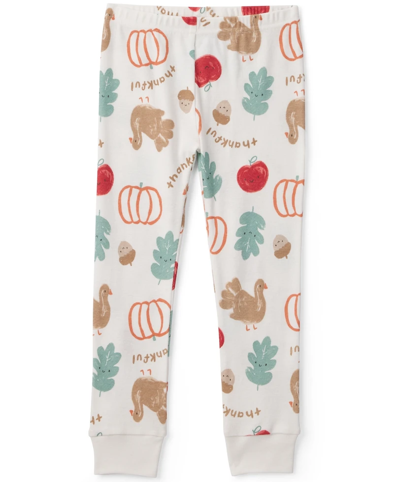 Carter's Boys' and Girls' 2T-5T Thanksgiving Long-Sleeve Snug-Fit Pajamas Top Pants, 2-Piece Set