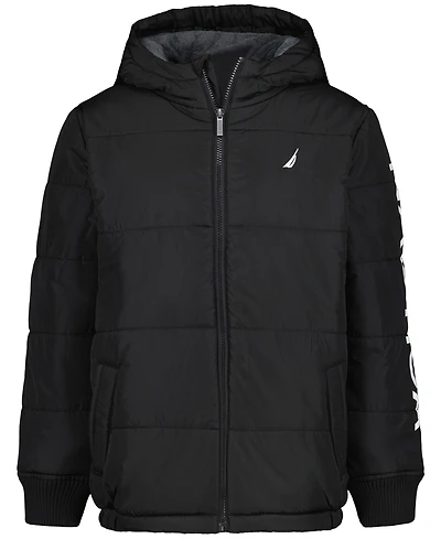 Nautica Boys' 8-20 Heavy-Quilted Hooded Puffer Jacket