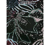 Seni & Cade Juniors' V-Neck Sequin Floral Long Dress