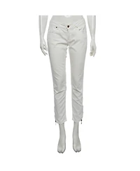 Pre-Owned Burberry Women's Culham Mid-Rise Skinny Jeans with Side Zipper
