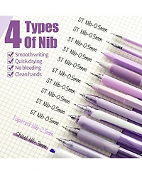 Four Candies Gel Pens, 12Pieces 0.5mm Fine Point, School Office Stationery