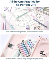 Four Candies Cute Mechanical Pencil Set 6 Pack 0.5mm, 360 Hb/2B Leads Erasers Storage Case, Triangular Grip