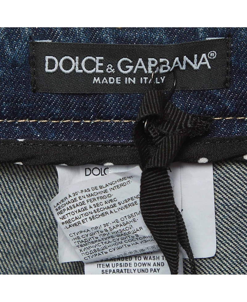 Pre-Owned Dolce & Gabbana Women's Distressed Mid-Rise Straight-Leg Denim Jeans