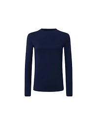 Jaanuu Women's Regen Long-Sleeve Crew Neck Cotton T-Shirt