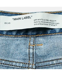 Pre-Owned Off-White Women's Straight-Leg Distressed Mid-Rise Jeans