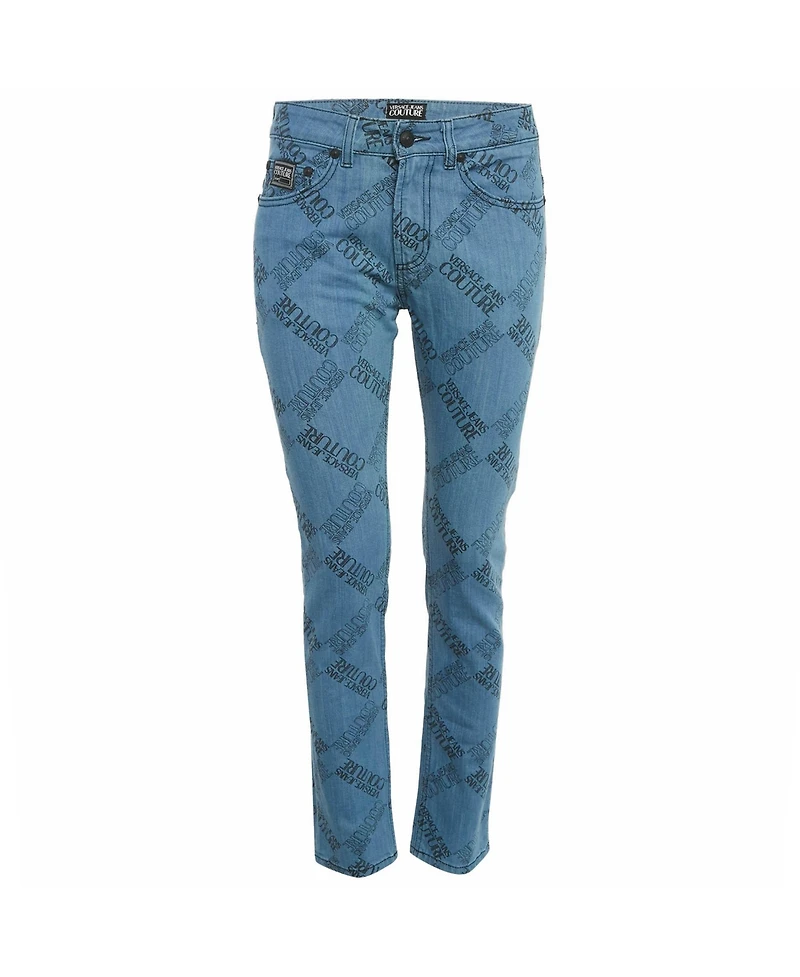 Pre-Owned Versace Women's Jeans Couture Logo Print Denim Skinny Jeans