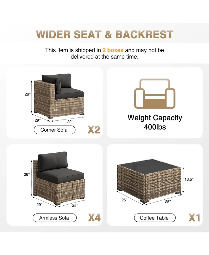 Aoxun Modular Patio Sofa Set with Optional Fire Pit