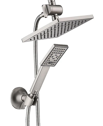 Cyqbd 8"Rain Shower Head With Handheld Spray Dual Square Set