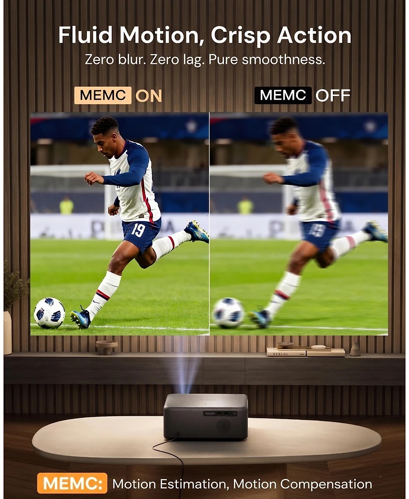 Aurzen Portable Home Theater Projector with Gemini for Tv, Google Tv Built-in, 1000 Ansi Lumens, Memc Tech, 4K Support, 20W DoIby Audio
