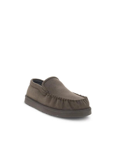 Staheekum Men's Curb Memory Foam Moccasin Suede Slippers