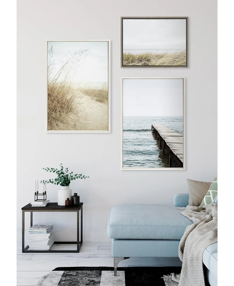 Kate and Laurel Sylvie East Beach Framed Canvas by Amy Peterson Art Studio